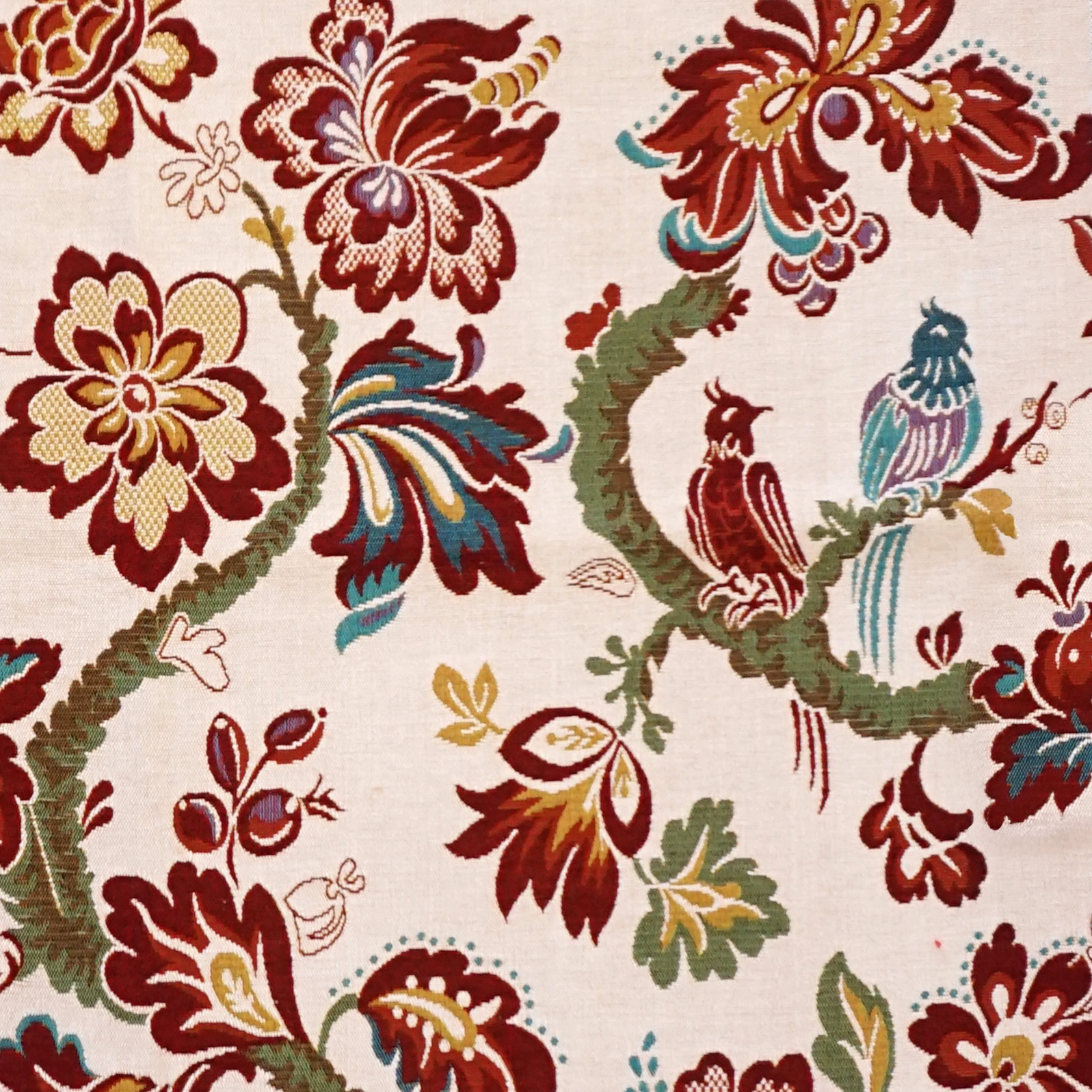 tissus les oiseaux multicolores