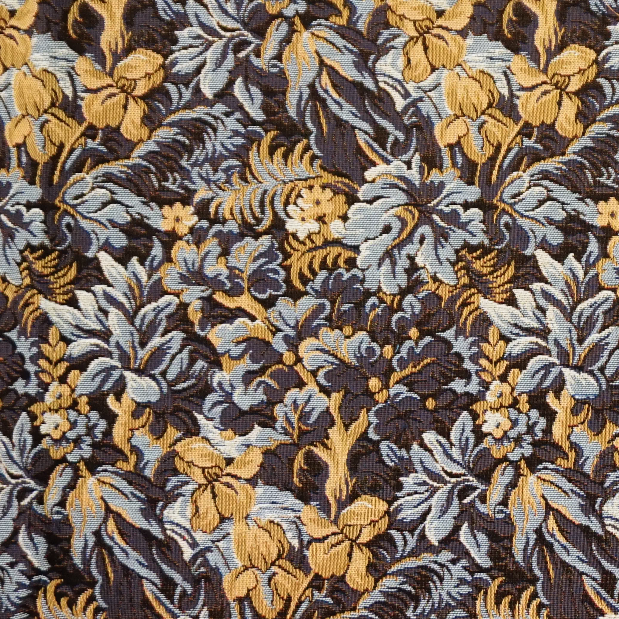 2686T Tissu verdure iris coton bleu