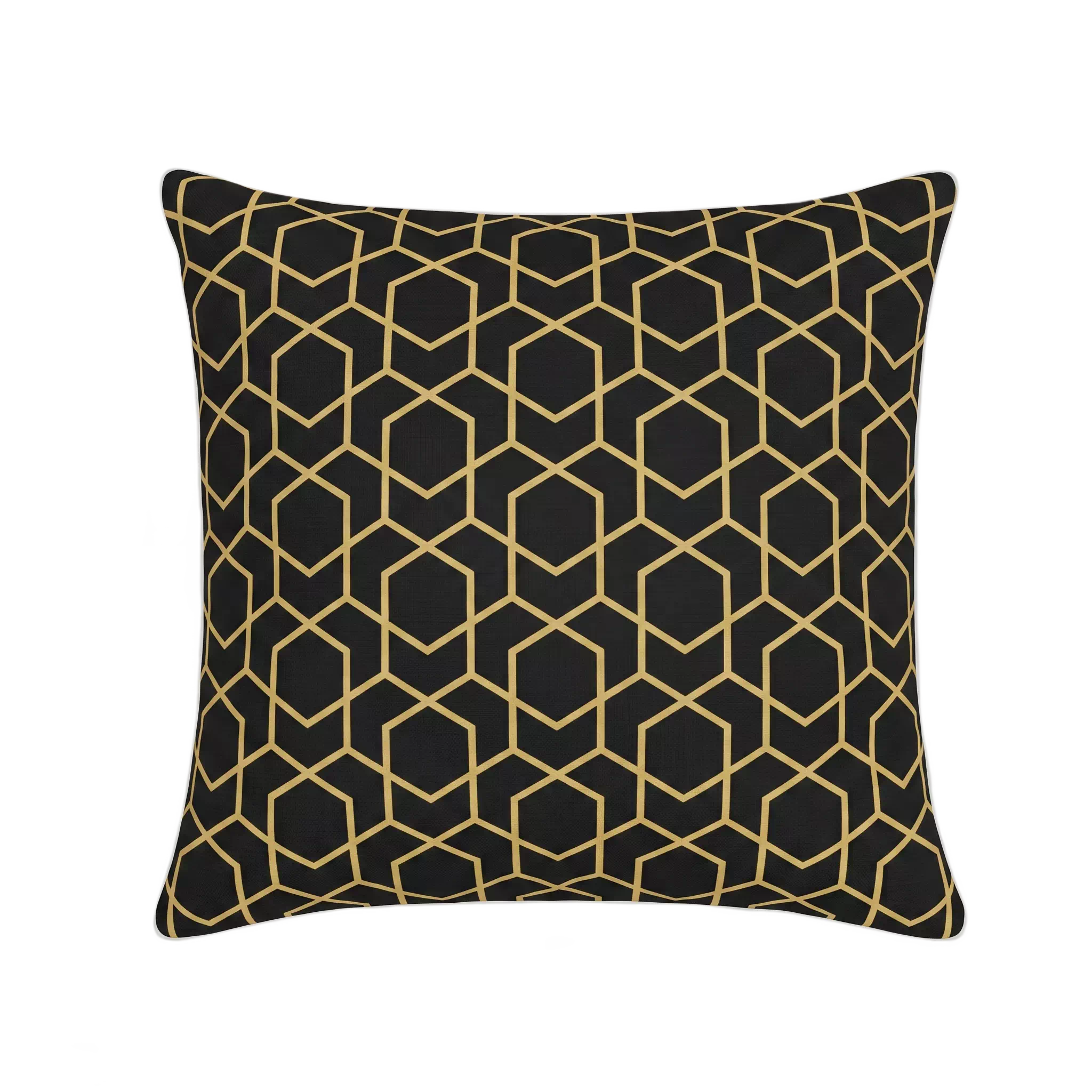 hexagone 2657N Housse de coussin hexagone noir