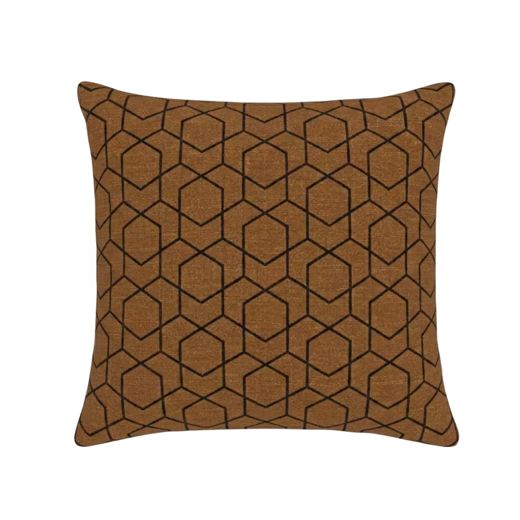 Hexagone 2657K Housse de coussins hexagone marron