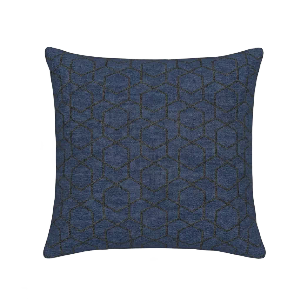 Hexagone 2657T Housse de coussin hexagone bleu